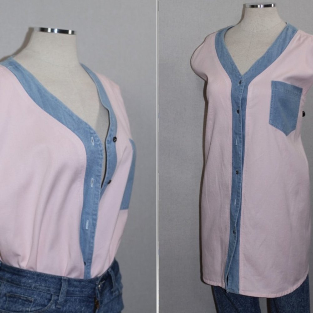 Fitting Image Pink & Blue Blouse - image 1